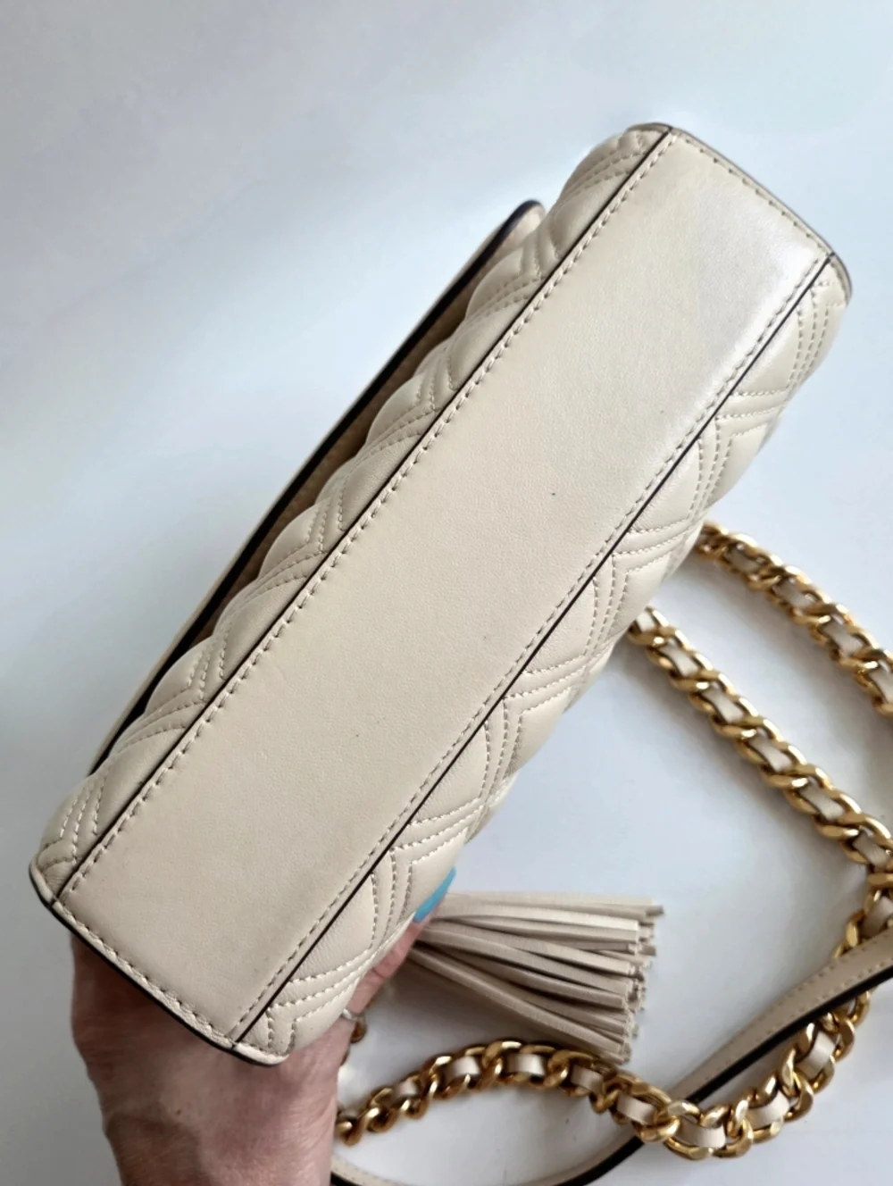 Tory Burch Fleming Convertible Shoulder Bag, Cream & Gold
